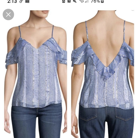 ❗️Sales❗️Majorelle Silk Isabelle Paisley Top - Picture 2 of 8